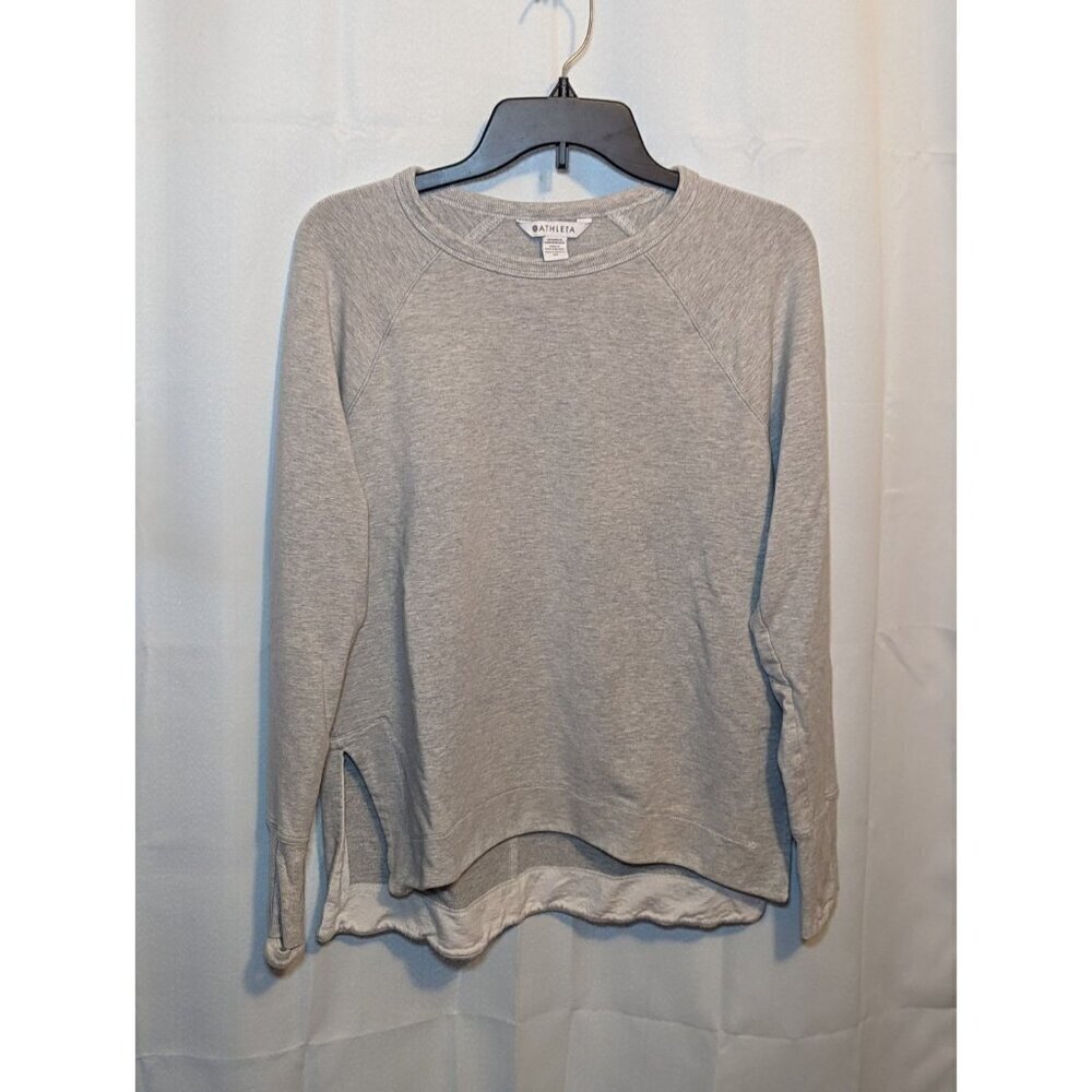 Athleta Womens Coaster Luxe Sweatshirt Toasted Grey Heather Size Medium